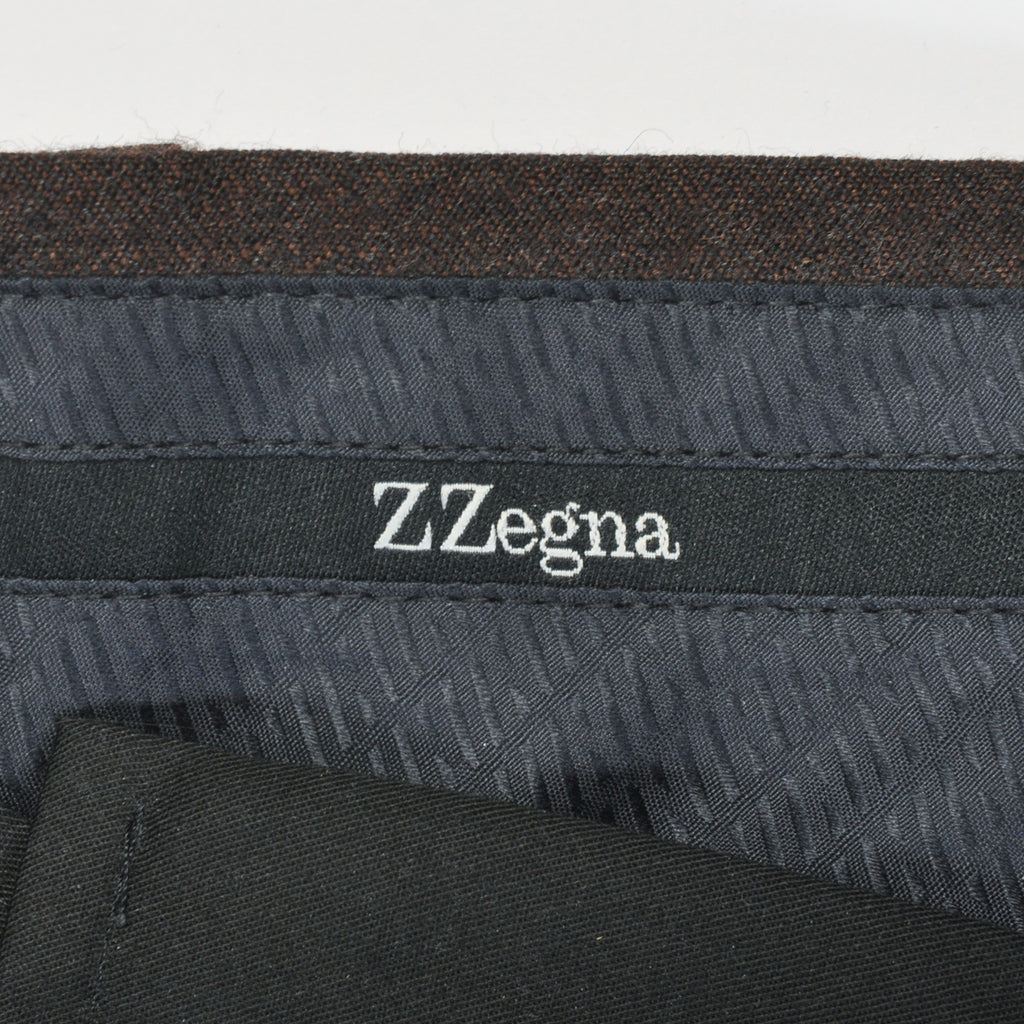 ZZegna Brown Flannel Trousers