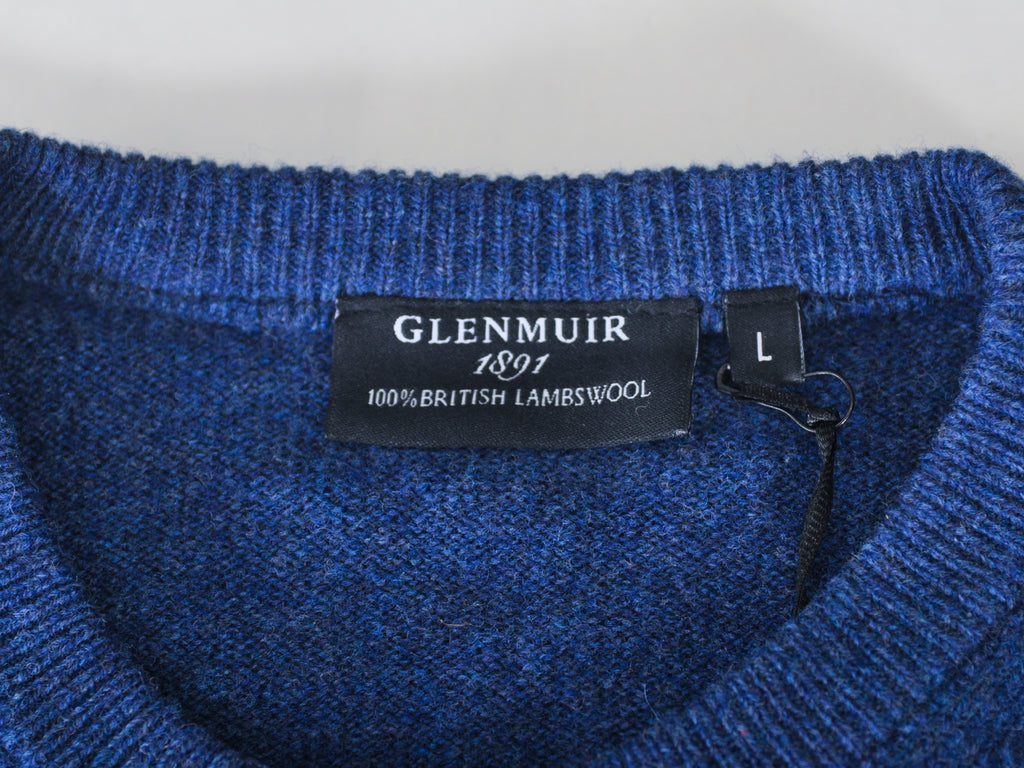 Glenmuir Rhapsody Blue Wool Crew Neck Sweater