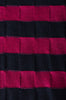 Emporio Armani Deep Raspberry on Black Striped Crew Neck Sweater