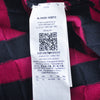 Emporio Armani Deep Raspberry on Black Striped Crew Neck Sweater