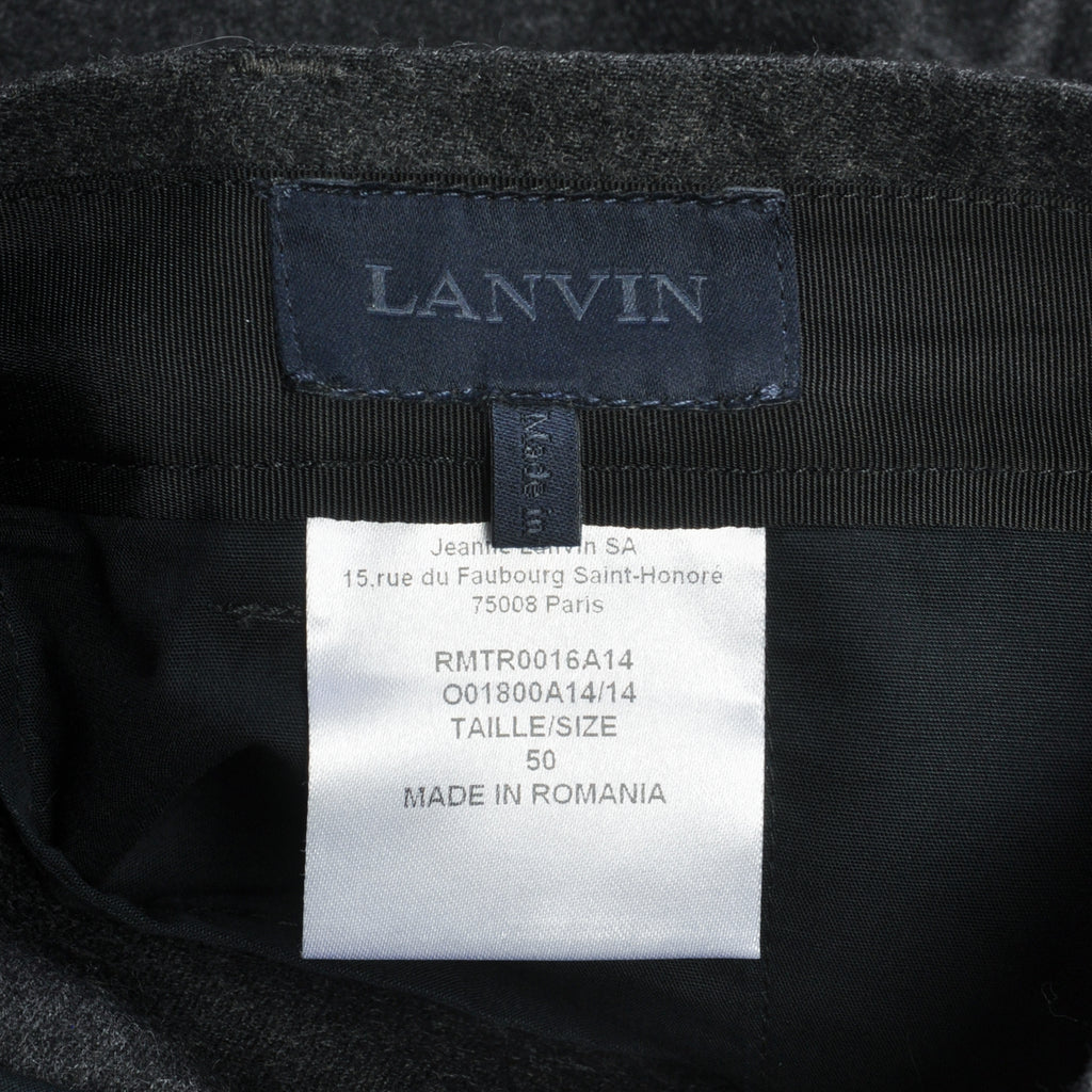 Lanvin Charcoal Grey Flannel Cropped Trousers