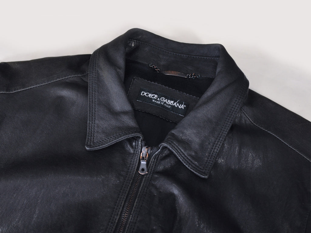 Dolce & Gabbana Black Lambskin Leather Jacket