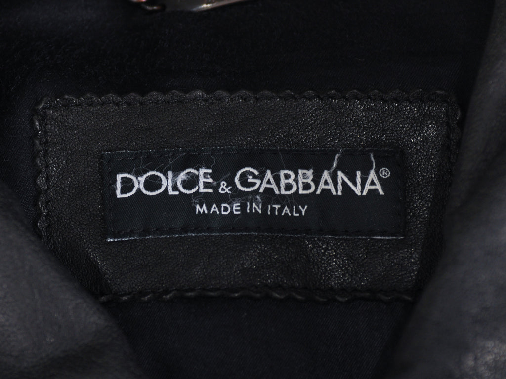 Dolce & Gabbana Black Lambskin Leather Jacket