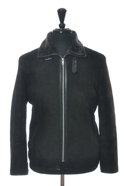 Armani Collezioni Black Shearling Jacket
