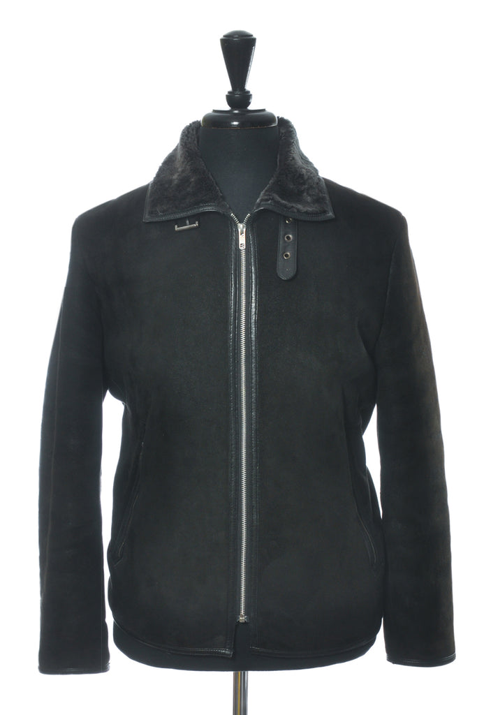 Armani Collezioni Black Shearling Jacket