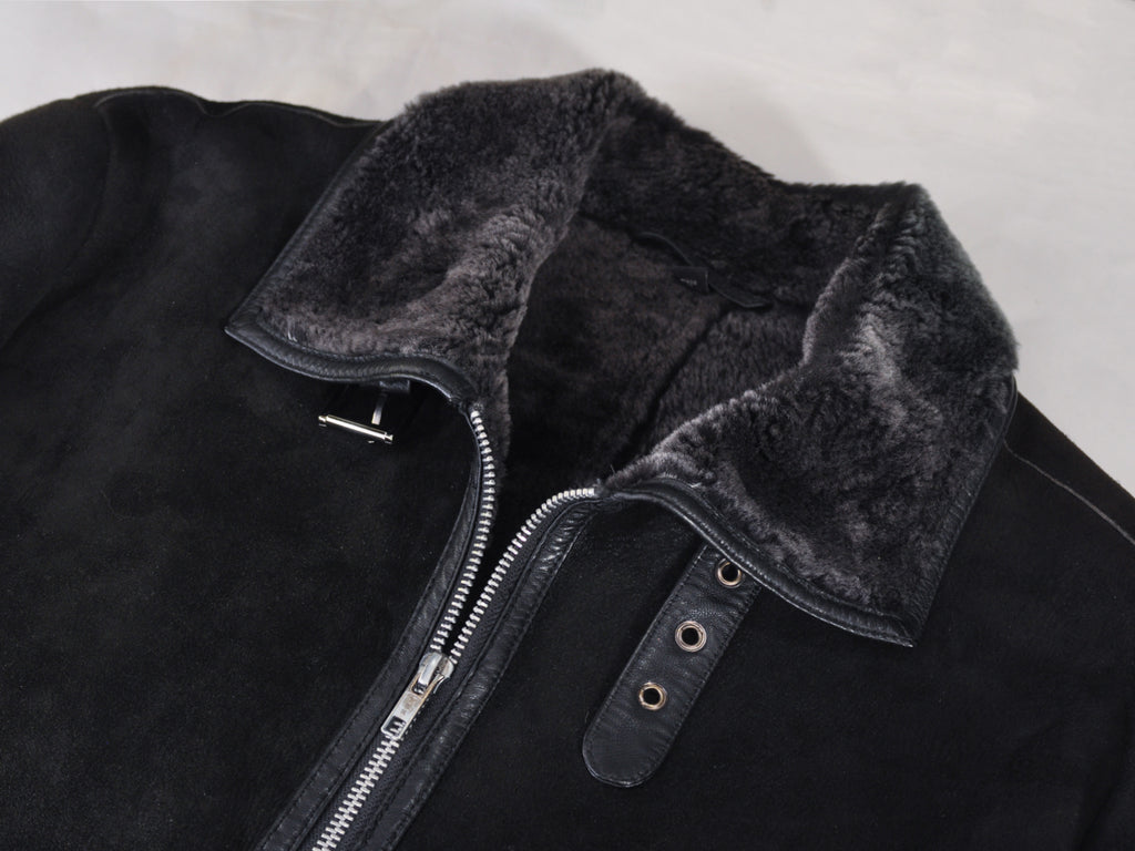 Armani Collezioni Black Shearling Jacket