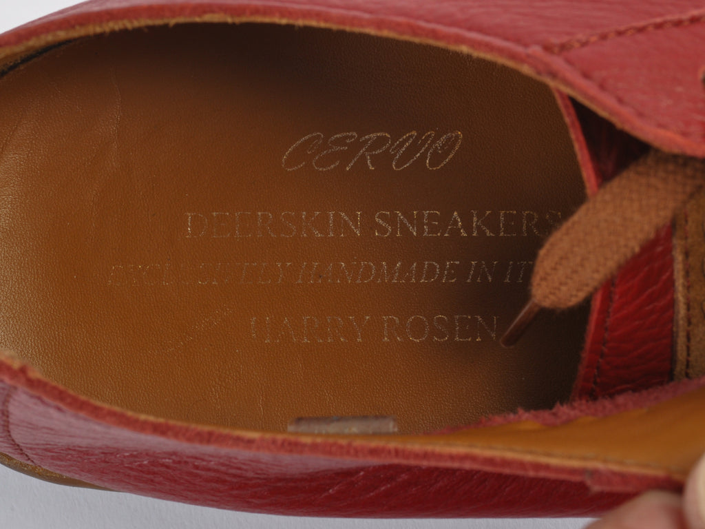 Harry Rosen Red Cervo Deerskin Leather Sneakers