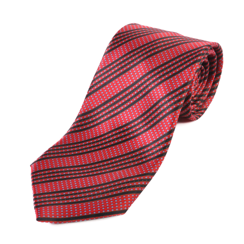 Stefano Ricci Red Patterned Stripe Tie