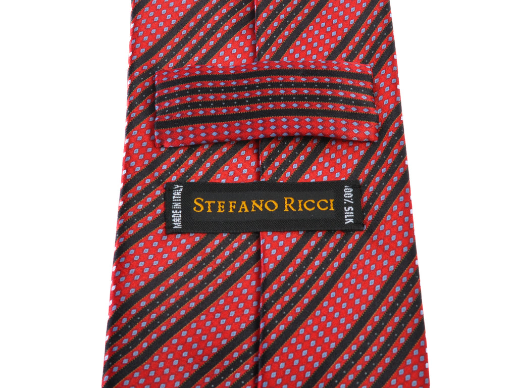 Stefano Ricci Red Patterned Stripe Tie