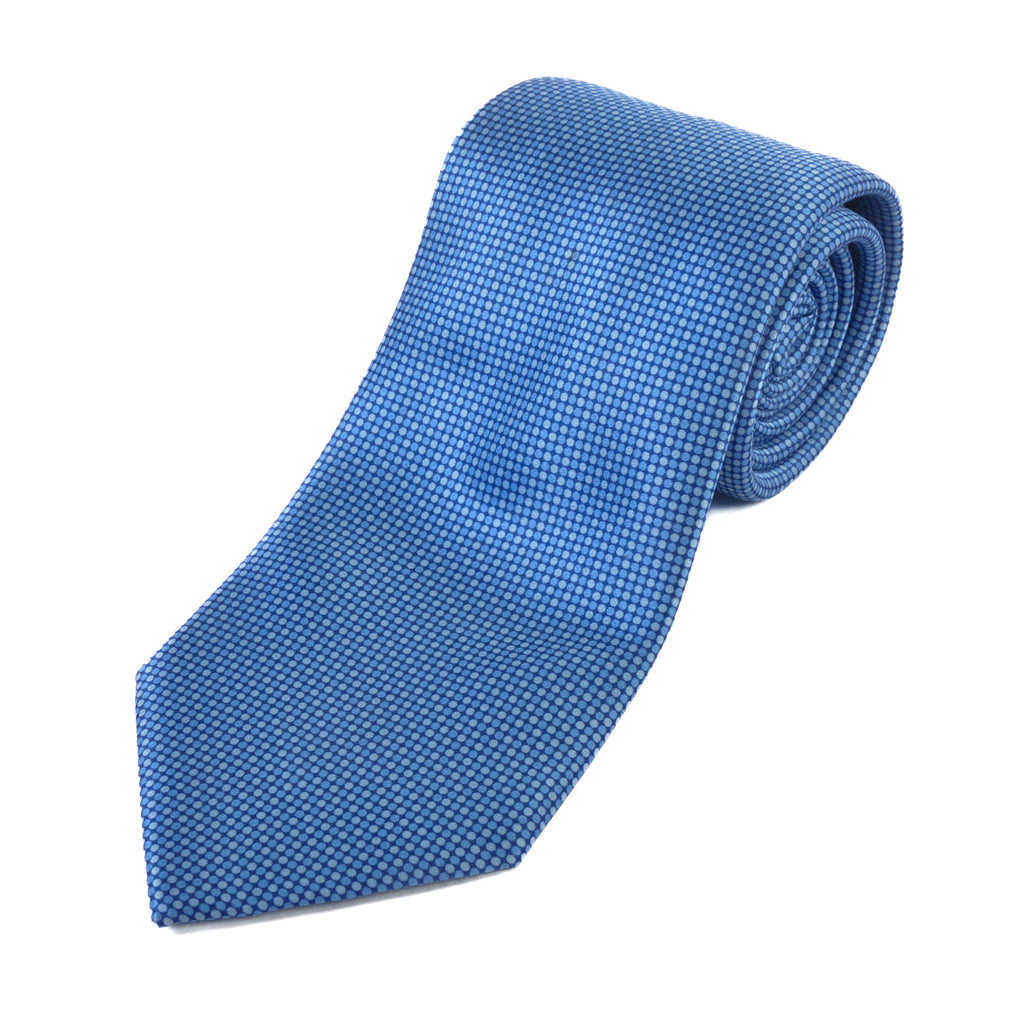 Brioni Blue Geometric Weave Tie