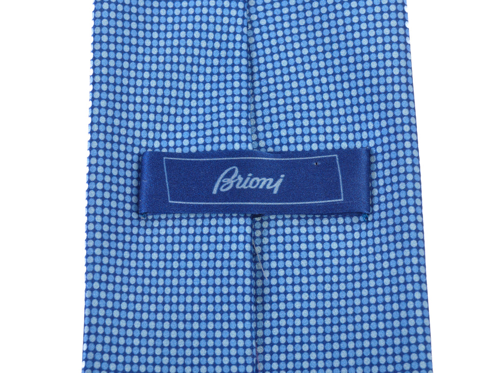 Brioni Blue Geometric Weave Tie