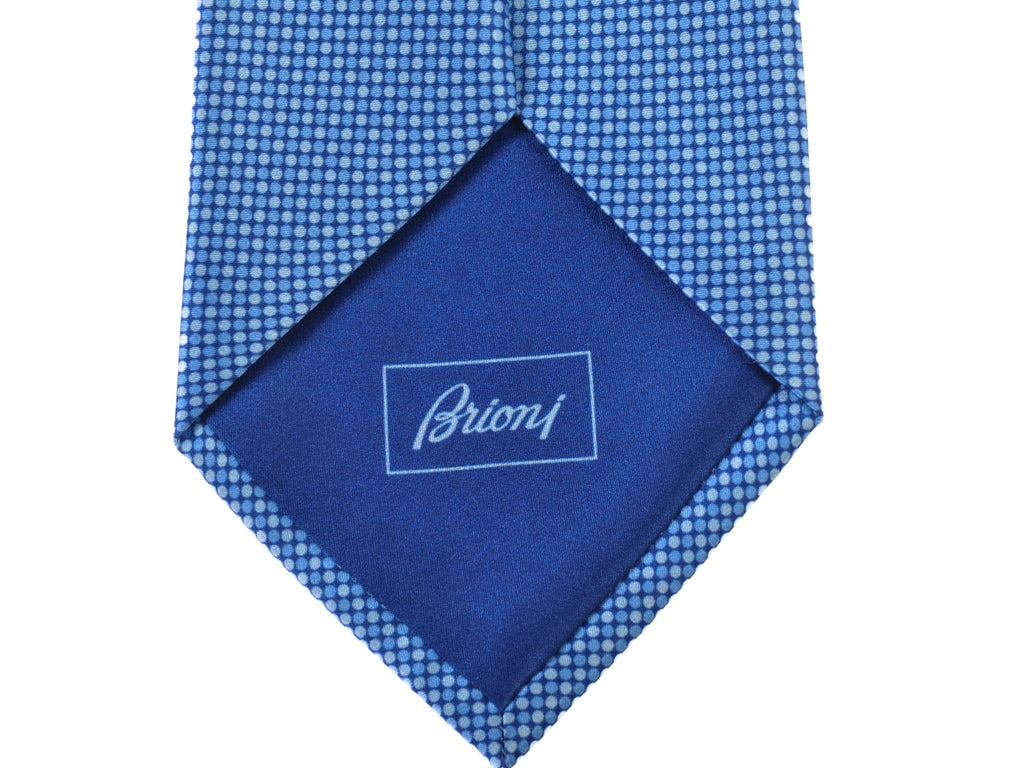 Brioni Blue Geometric Weave Tie