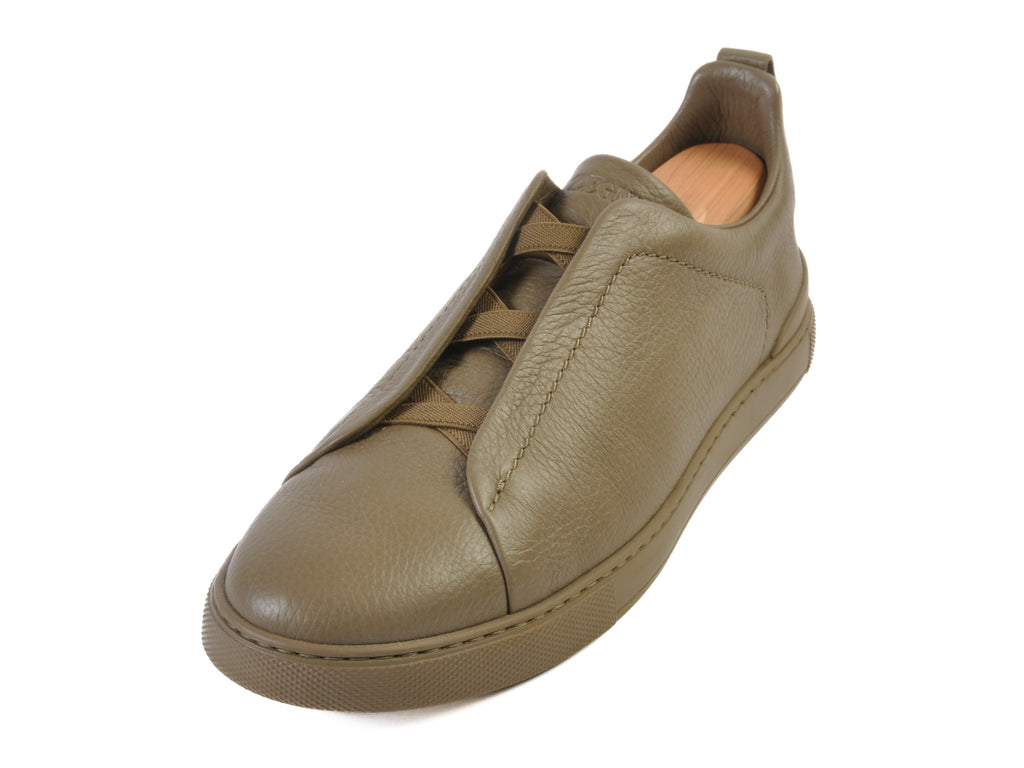 Zegna Brown Triple Stitch Sneakers