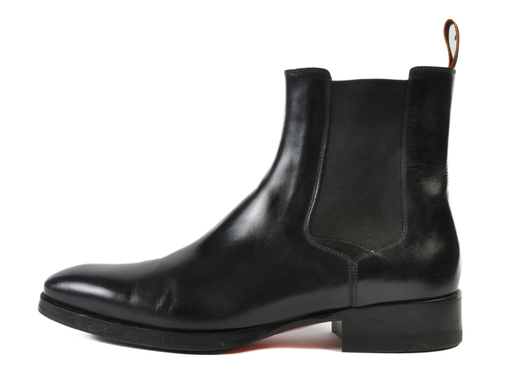 Santoni Black Chelsea Boots