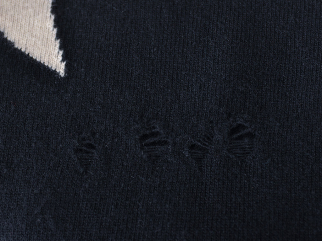 Marc Jacobs Black Star Distressed Sweater