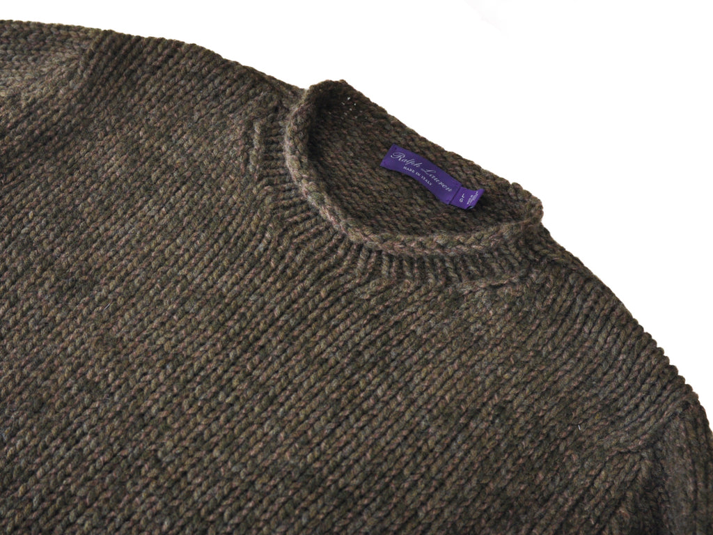 Ralph Lauren Purple Label Green Cashmere Fishermans Sweater