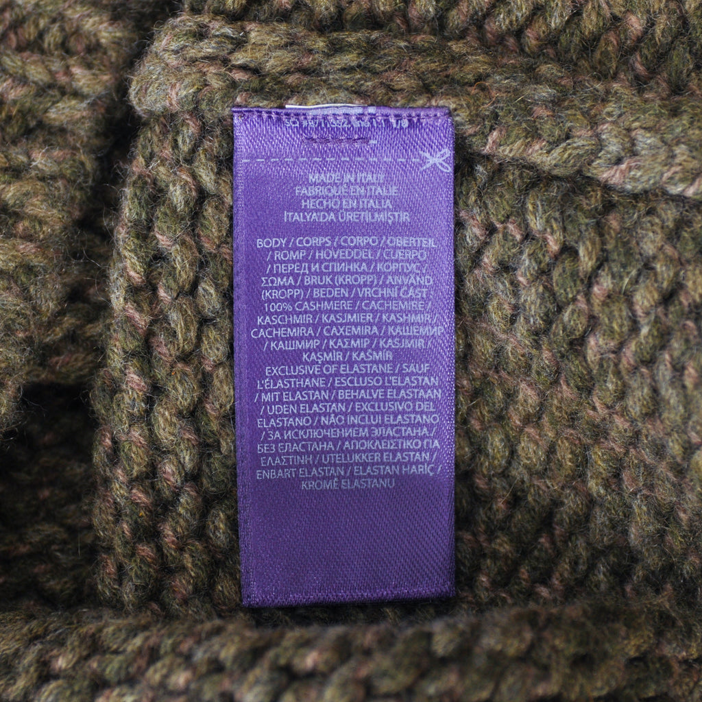 Ralph Lauren Purple Label Green Cashmere Fishermans Sweater