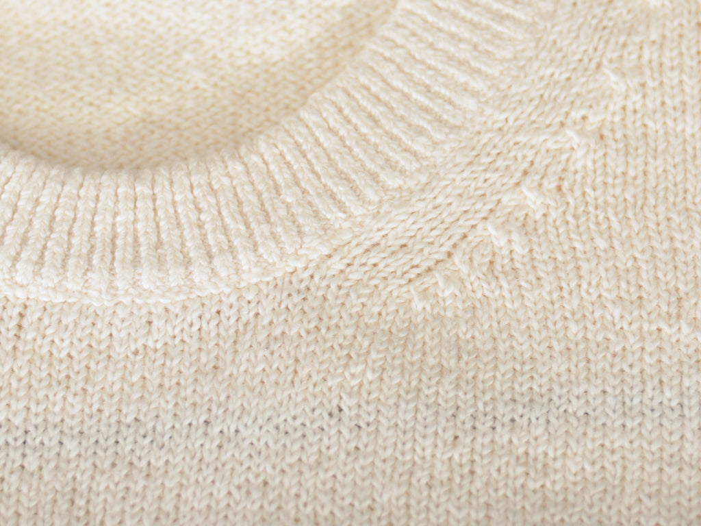 Zegna Beige Striped Silk Linen Cashmere Sweater