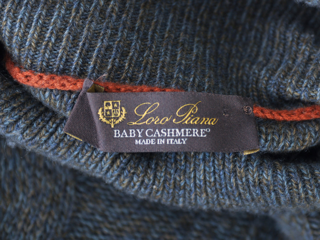 Loro Piana Deep Green Baby Cashmere Roll Neck Sweater