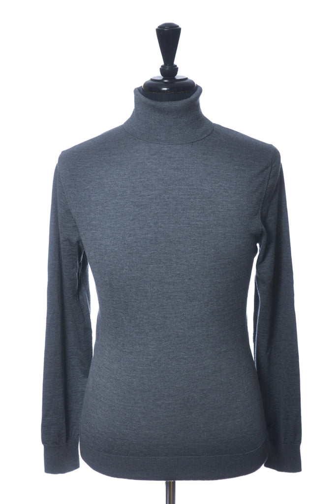 Zegna Grey High Performance Roll Neck Sweater