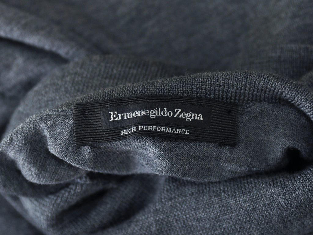 Zegna Grey High Performance Roll Neck Sweater