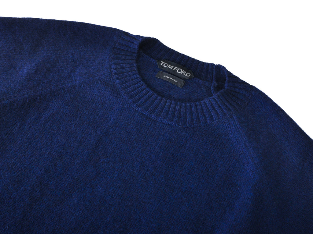Tom Ford Navy Blue Cashmere Blend Crew Neck Sweater