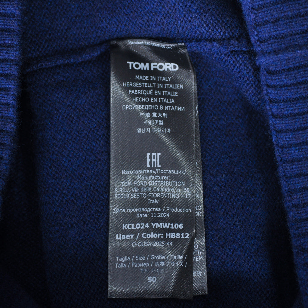 Tom Ford Navy Blue Cashmere Blend Crew Neck Sweater