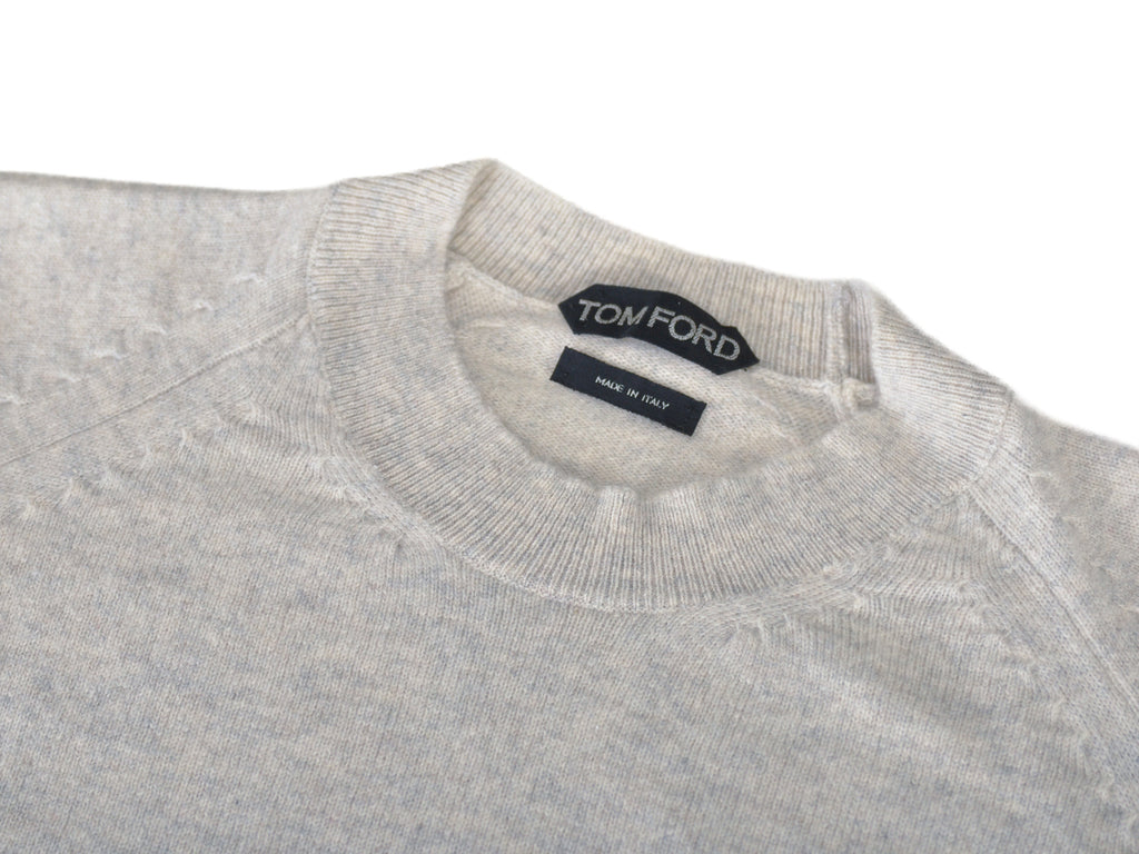 Tom Ford Light Grey Cashmere Crew Neck Sweater