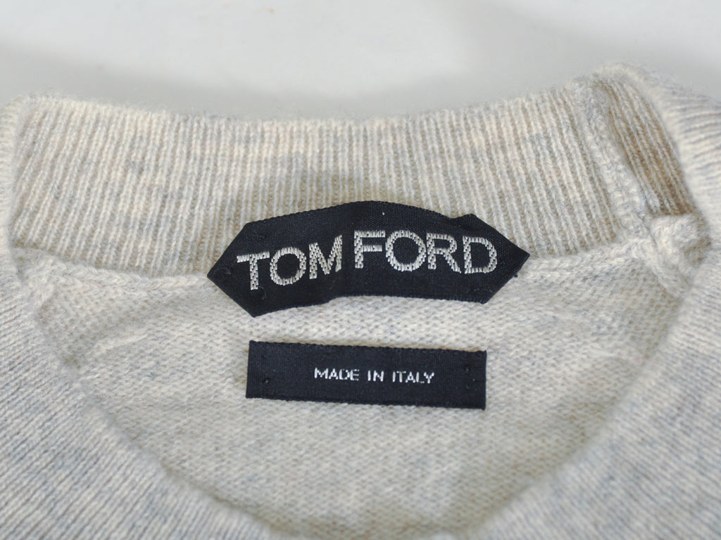Tom Ford Light Grey Cashmere Crew Neck Sweater