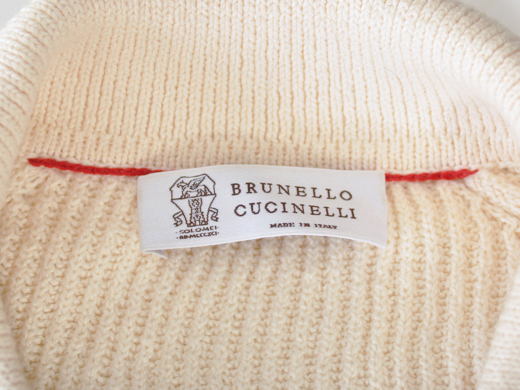 Brunello Cucinelli Beige Collared Sweater