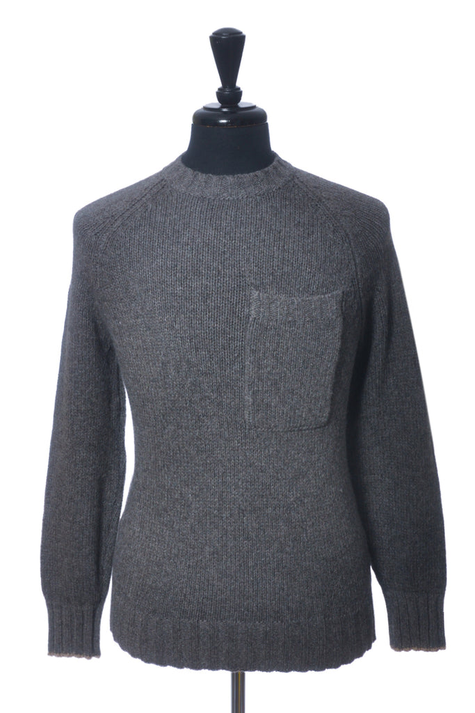Brunello Cucinelli Grey Yak Alpaca Pocket Sweater