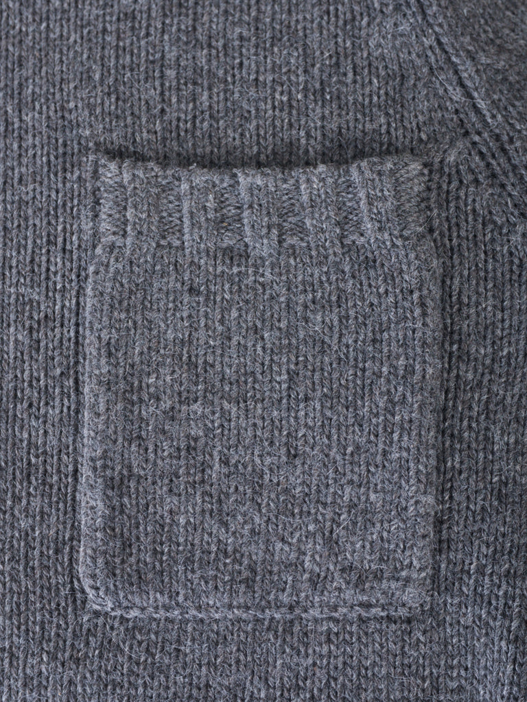 Brunello Cucinelli Grey Yak Alpaca Pocket Sweater