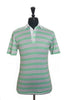 Zegna Sport Green on Grey Stripe Polo Shirt