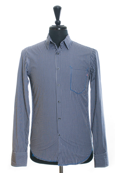 Hugo Boss Navy on Grey Graph Check EsterE Shirt