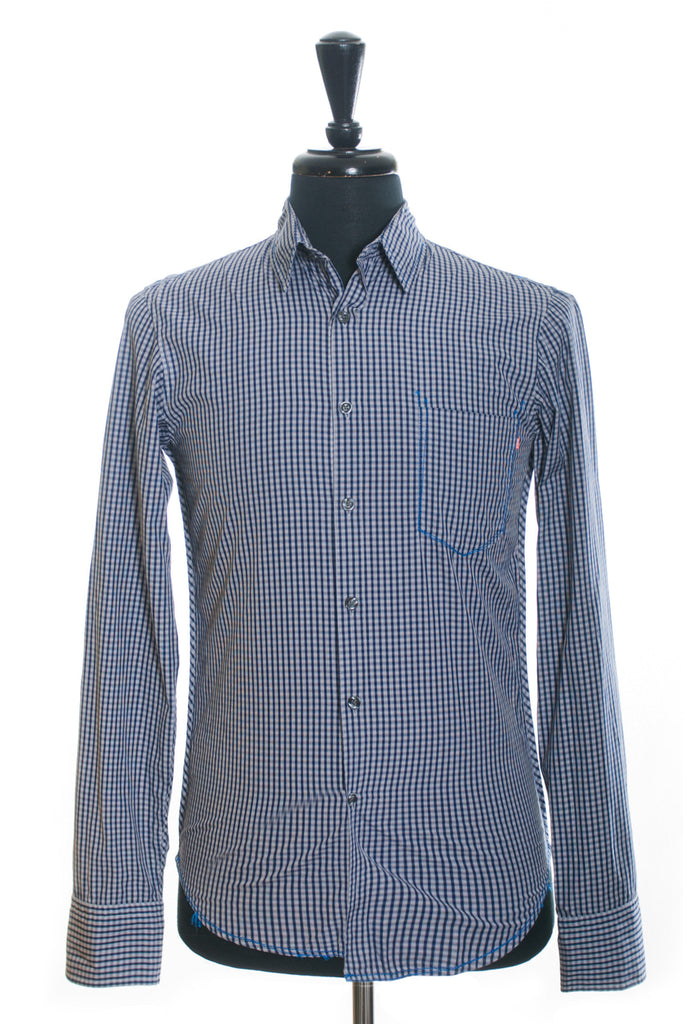 Hugo Boss Navy on Grey Graph Check EsterE Shirt