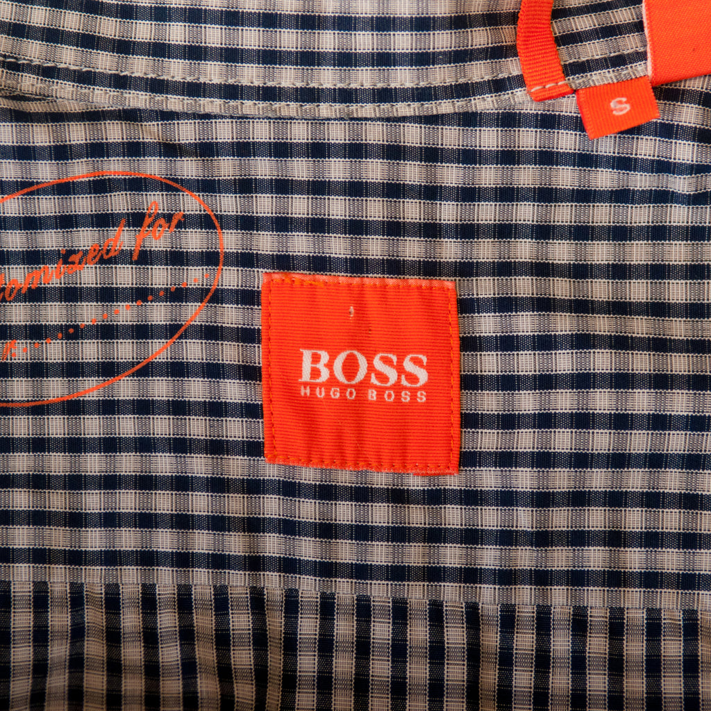 Hugo Boss Navy on Grey Graph Check EsterE Shirt