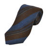 Ermenegildo Zegna Brown on Blue Striped Wool Cashmere Tie