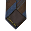 Ermenegildo Zegna Brown on Blue Striped Wool Cashmere Tie