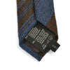 Ermenegildo Zegna Brown on Blue Striped Wool Cashmere Tie