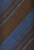 Ermenegildo Zegna Brown on Blue Striped Wool Cashmere Tie