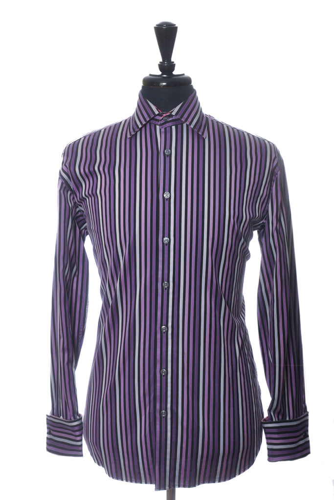 Ted Baker Purple Striped French Cuff Shirt