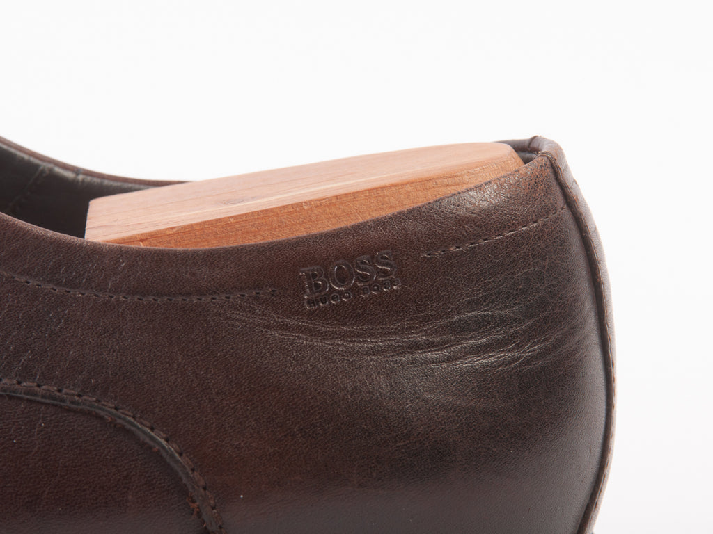 Hugo Boss Brown Leather Cap Toe Oxfords