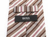 Hugo Boss Brown Striped Silk Tie