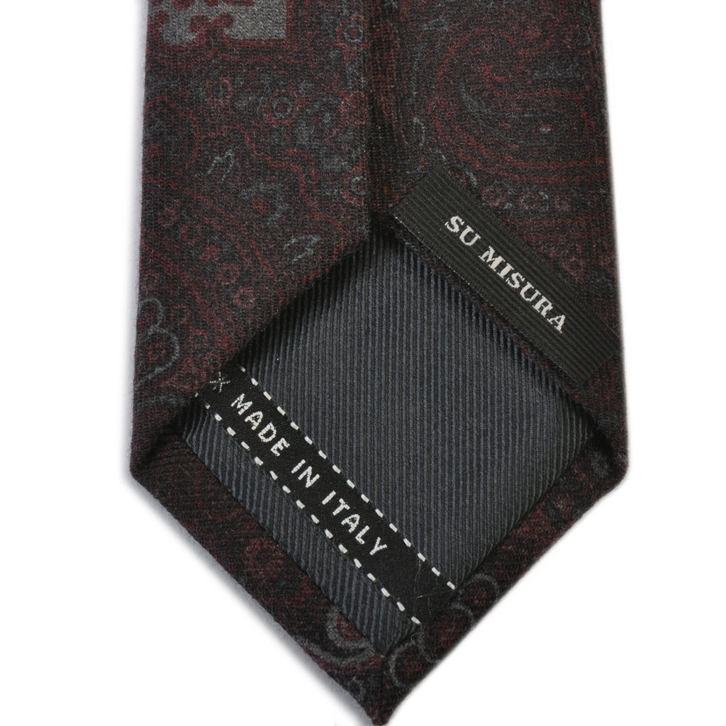 Ermenegildo Zegna Merlot Damask Print Wool Tie