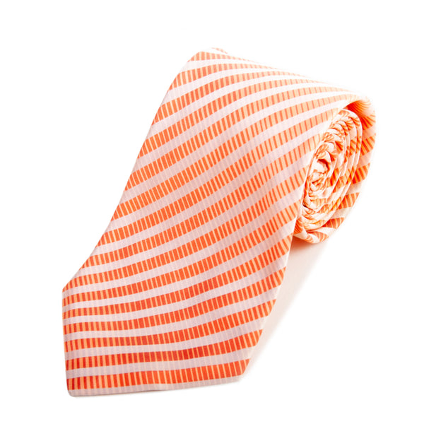Giorgio Armani Peach Pattern Stripe Silk Tie for Luxmrkt.com Menswear Consignment Edmonton