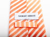 Giorgio Armani Peach Pattern Stripe Silk Tie for Luxmrkt.com Menswear Consignment Edmonton