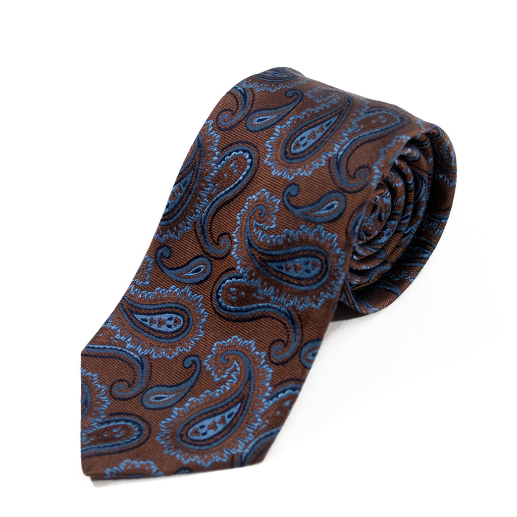 Faconnable Brown Paisley Tie