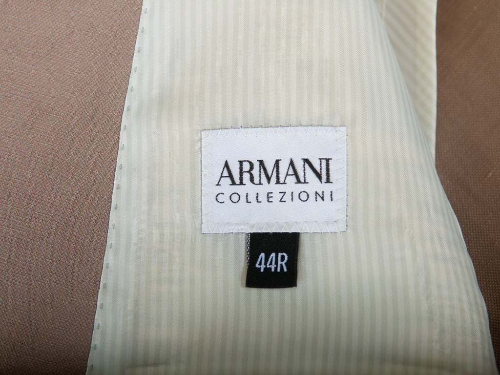 Armani Collezioni Light Brown Silk Blend Blazer for Luxmrkt.com Menswear Consignment Edmonton