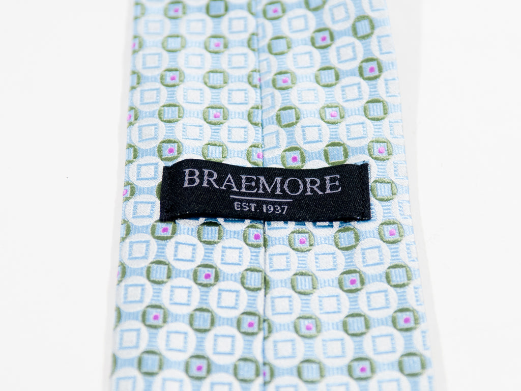 Braemore Light Blue Geometric Tie