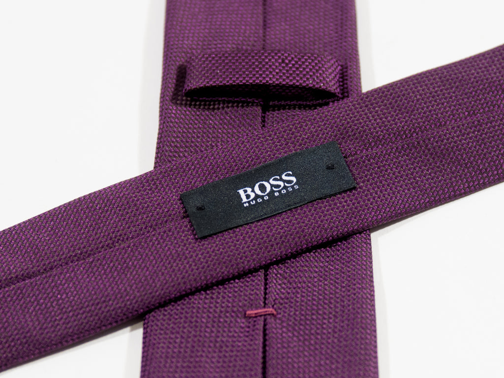 Hugo Boss Skinny Purple Micro Check Tie